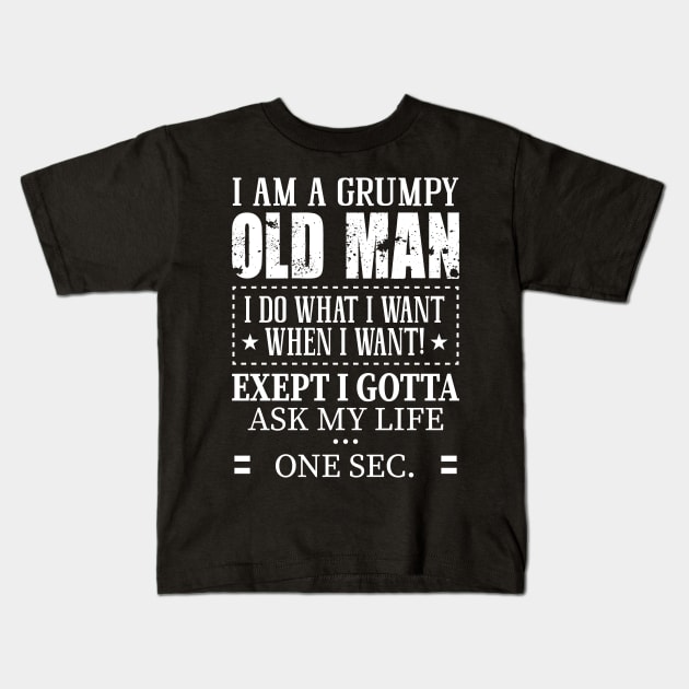 Grumpy old man Kids T-Shirt by Tesszero